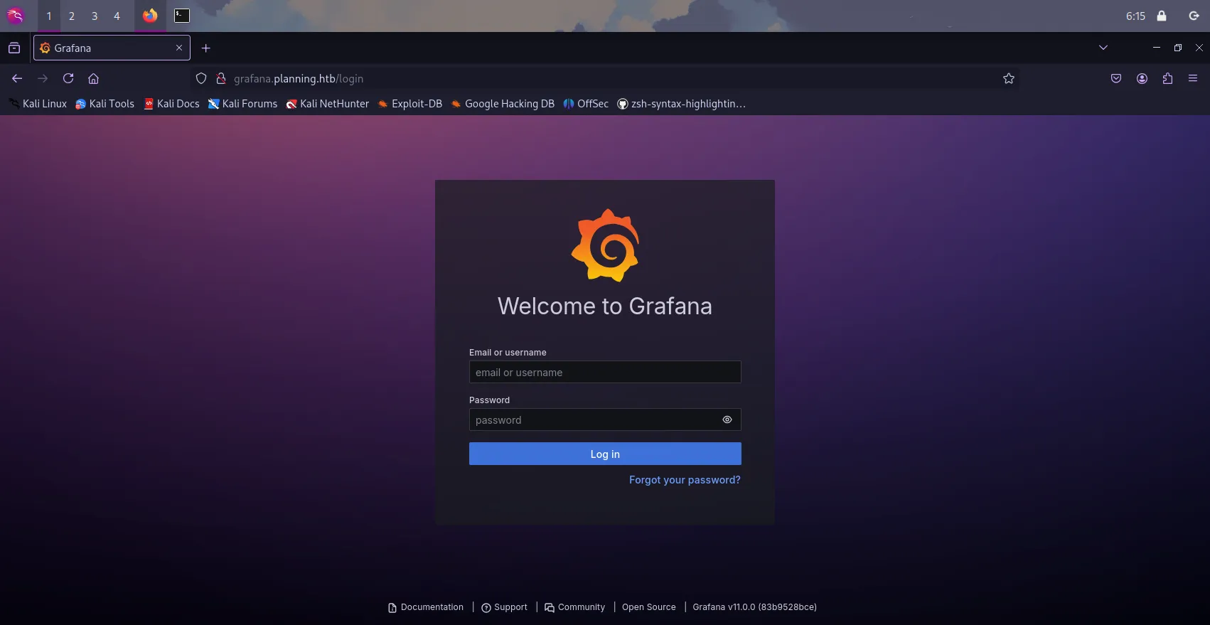 Grafana 登入頁面